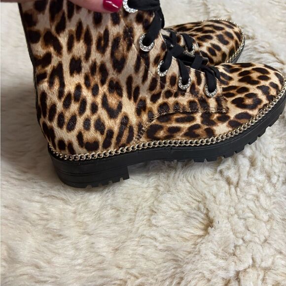 Gianni Bini Brown and Black Combat Moto Boots - Picture 2 of 6